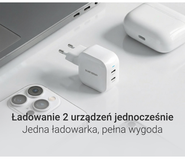 Silver Monkey Ładowarka GaN Smart Duo 48W PD Biała - 1417245 - zdjęcie 2